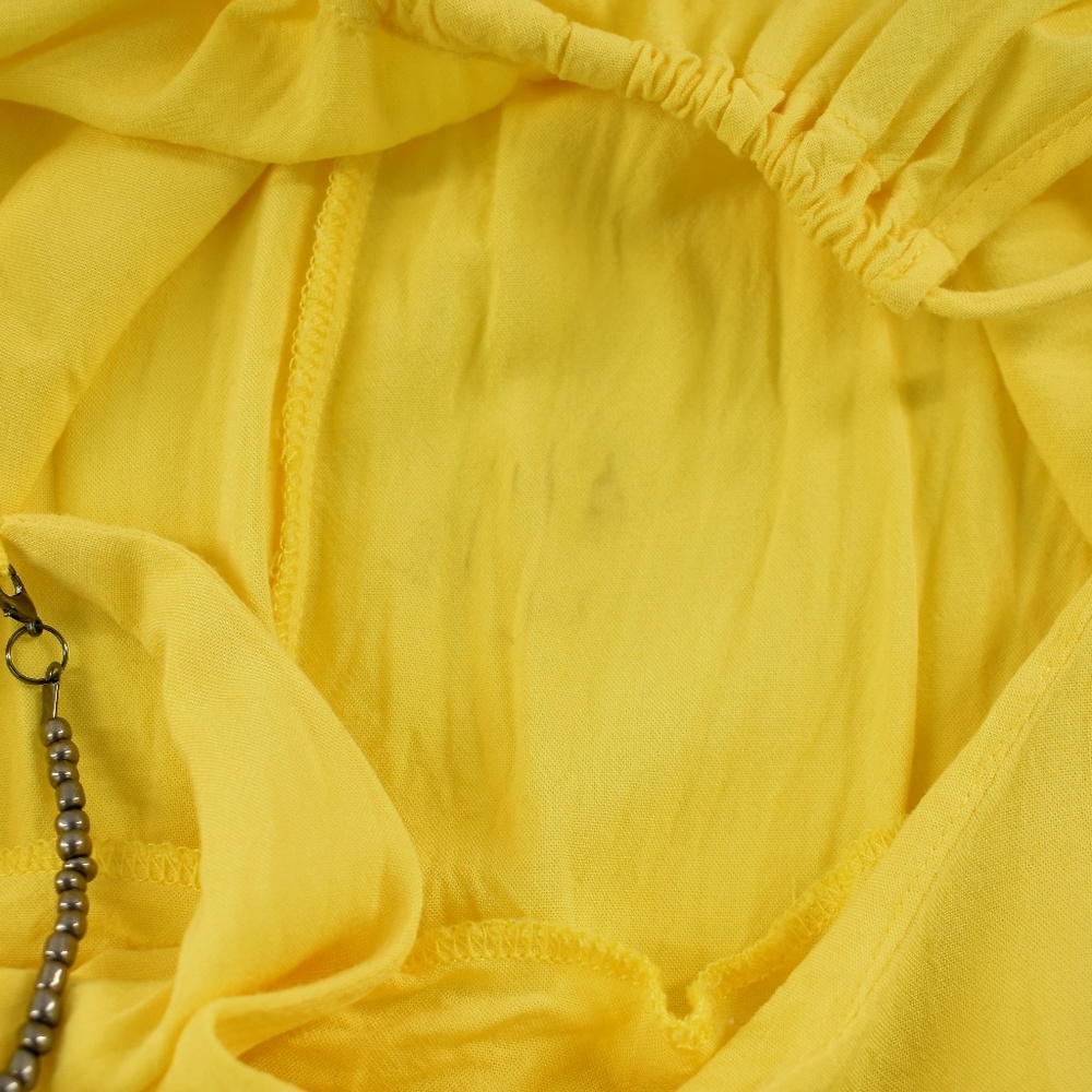 By & By Yellow  Boho Attached Necklace Top Size S - Picture 7 of 7